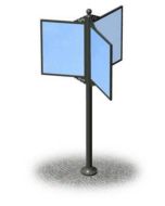 Triple notice board for urban furniture h28733
