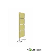 Sound-absorbing divider with 4 panels and base with wheels h1033_24