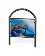 round-steel-pedestrian-barrier-with-advertising-panel-h14067