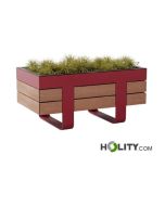 Design planter in wood and metal h140_532