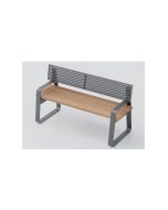 Park bench with wooden seat for public parks h140_563