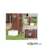 Public space fountain with catch basin h16863