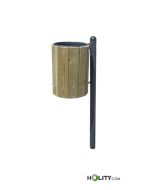 Wood-covered outdoor litter bin h287_391