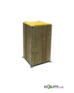 Square outdoor litter bin with lid h287_395