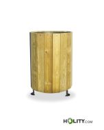 Outdoor pine wood litter bin h287_396