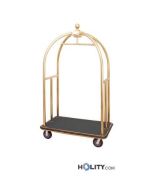 Carrello portabagagli con appendiabiti in inox ottonato h31_284