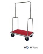 Carrello portabagagli e abiti in acciaio cromato h5526