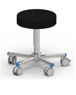 round-stainless-steel-surgical-seat-with-padded-fireproof-seat-and-wheels-h576-22