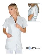 Casacca-donna-in-cotone-e-poliestere-con-zip-a-mezza-manica-h65104
