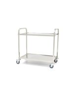 Stainless steel service trolley with 2 shelves h83324