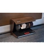 Lucidascarpe automatico in legno con 3 spazzole e dispenser lucido h14210