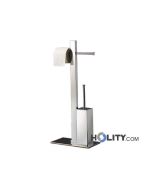 bathroom butler with double toilet roll holder and toilet brush