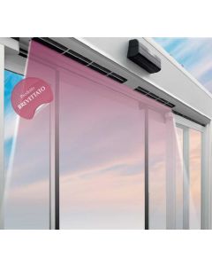 Automatic door with air barrier