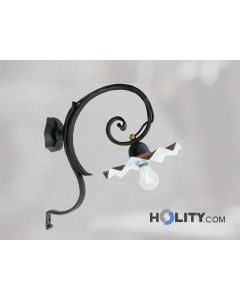 Lampada a muro con riflettore in rame smaltato h16817
