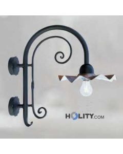 Lampada a parete con riflettore in rame smaltato h16826