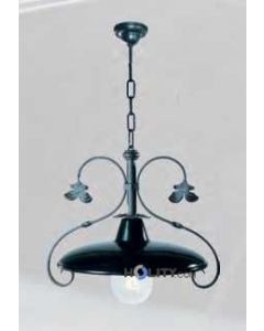 Lampada a sospensione con riflettore in acciaio h16833