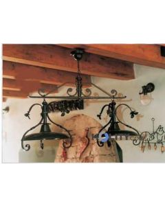 Lampadario  a sospensione in ferro battuto h16836
