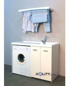 Wash with washing machine cover in plastic and melamine h15612
