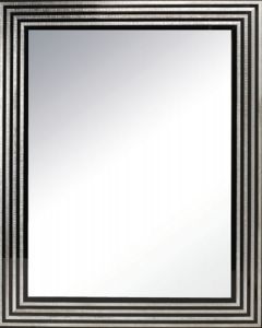 Specchio reversibile con cornice in legno laccata nera h3912