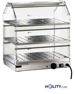 Vetrinetta riscaldata in acciaio inox 3 piani 50 cm h0999