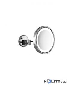 Magnifying  5X mirror with LED light  in stainless steel
