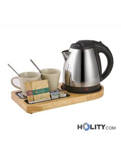 Bollitore elettrico con vassoio in legno h164_109