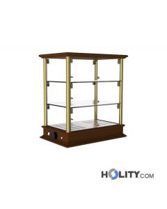 Vetrina porta brioches riscaldata in legno 3 piani h16915