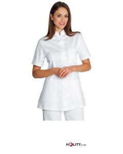 Casacca-donna-in-cotone-con-bottoni-a-pressione-h65101