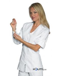 Casacca-donna-in-cotone-e-poliestere-con-manica-regolabile-h65105