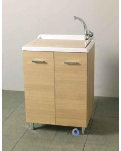 Wash basin with hot resin and wooden board h15615