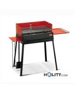 Charcoal barbecue with shelves h17012