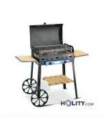 Gas barbecue with structure in steel plate h17032