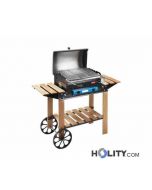 Gas barbecue with wooden frame h17033
