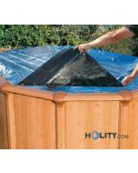 Cover for above-ground pools oval woven polypropylene 7.60 x 4.60 mt
