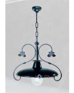 Lampada a sospensione con riflettore in acciaio h16833