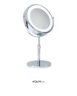 Specchio cosmetico ingranditore da tavolo con luce h16423