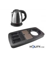 Set vassoio cortesia con bollitore in acciaio inox h31124