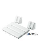 Folding non-slip seat for shower in ABS and aluminum