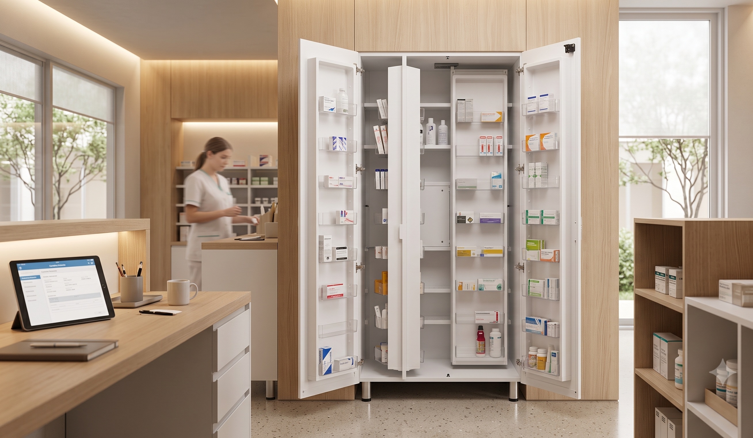 Display cabinets and medicine cabinets for hospitals: characteristics and requirements