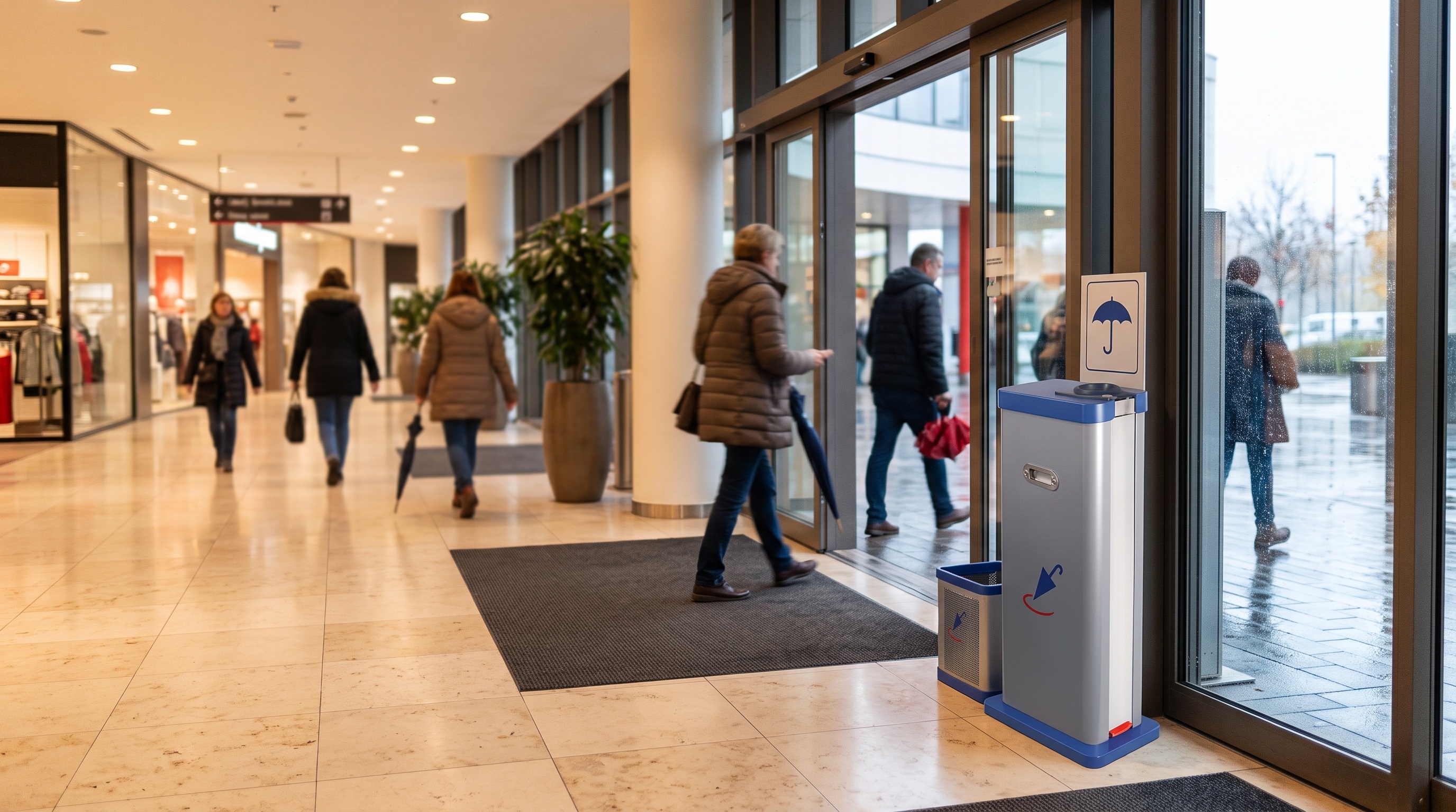Umbrella bags for shopping centers and shops