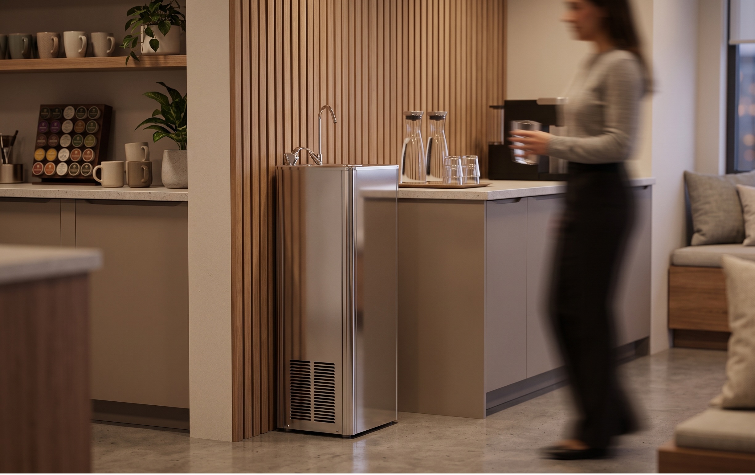Chilled water fountains for professional environments: how to choose the right solution