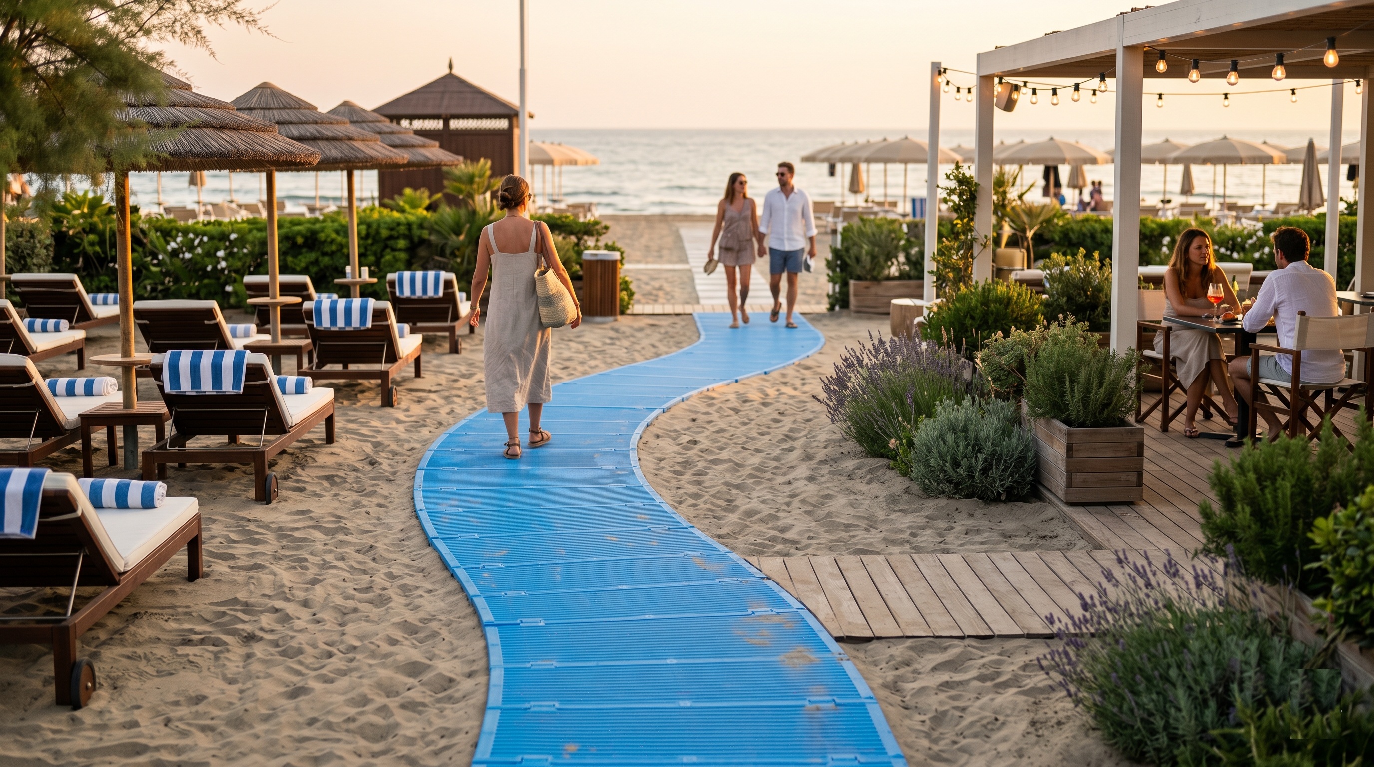 Non-slip beach walkways: safety and comfort for customers and tourists