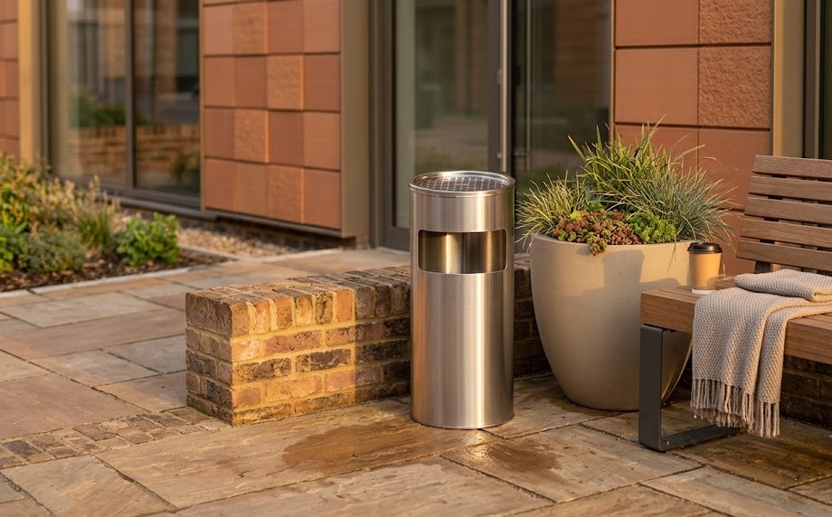 Outdoor ashtrays with integrated wastebasket: advantages and features