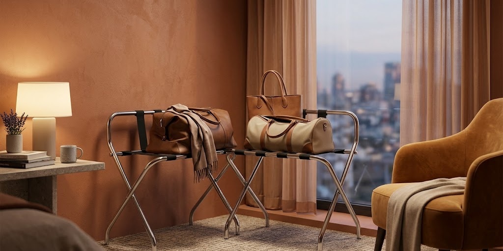 Wooden or steel luggage rack: which material should you choose?