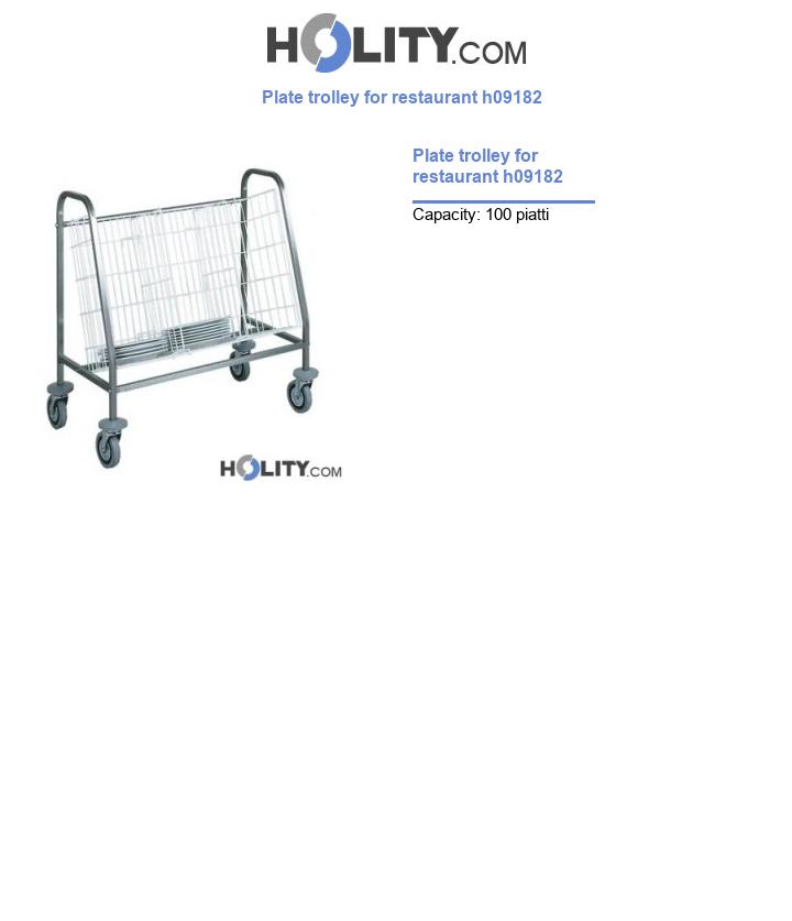 Plate trolley for restaurant h09182