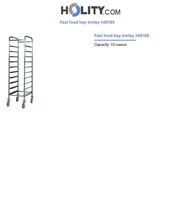 Fast food tray trolley h09189