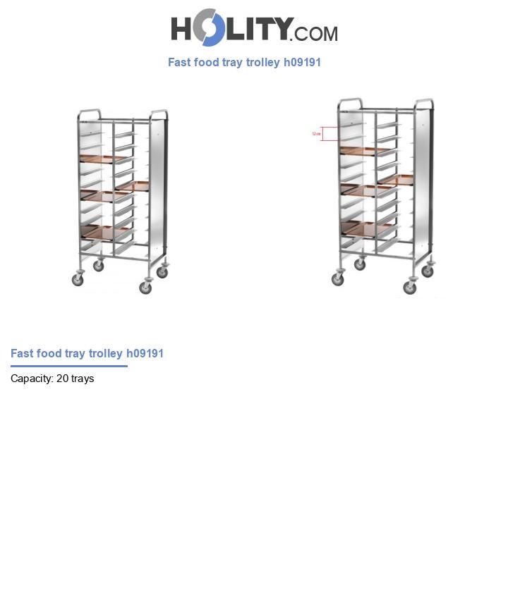 Fast food tray trolley h09191