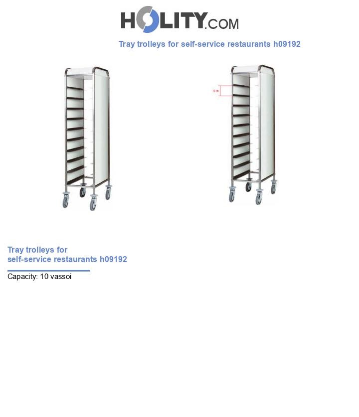 Tray trolleys for self-service restaurants h09192