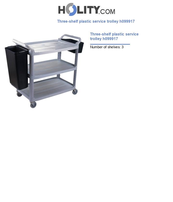 Three-shelf plastic service trolley h099917