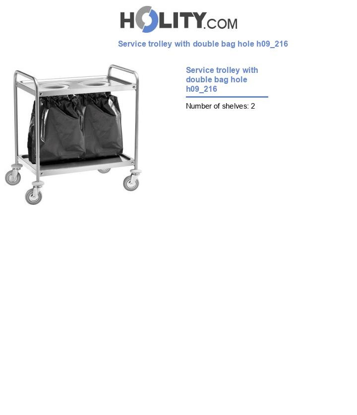 Service trolley with double bag hole h09_216